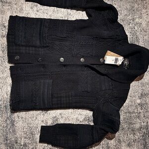Ralph Lauren Double RL Black Cardigan Sweater